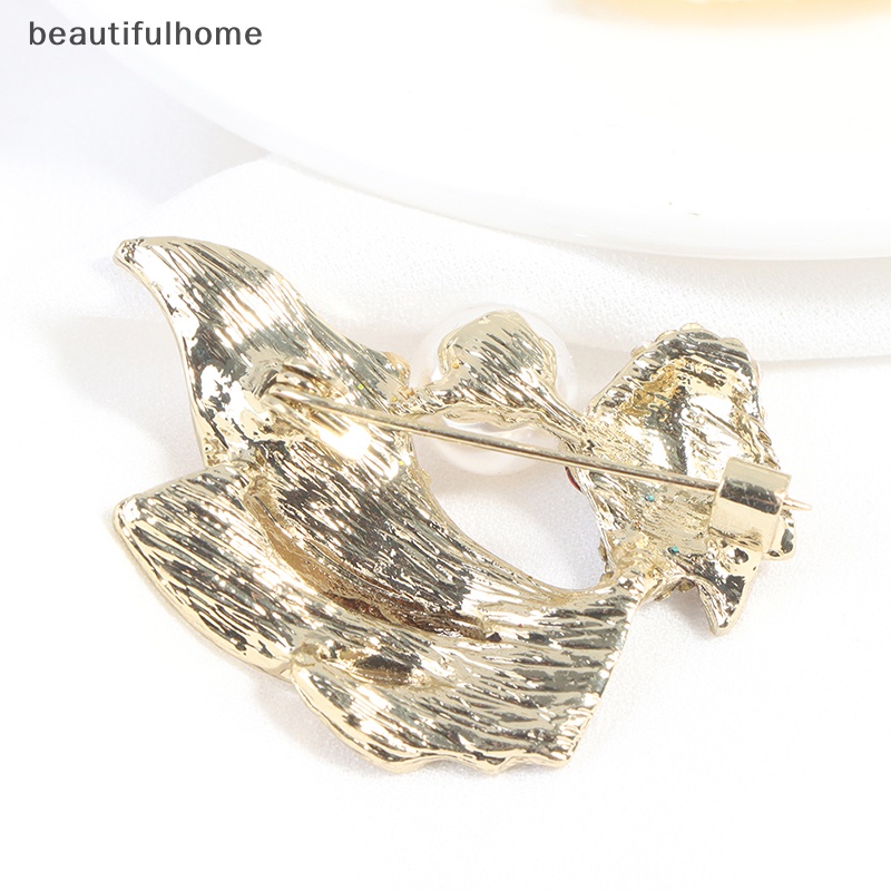 {beautifulhome} 1pc Kristal Berlian Imitasi Ikan Mas Bros Wanita Brooch Pin Aksesoris Pakaian.