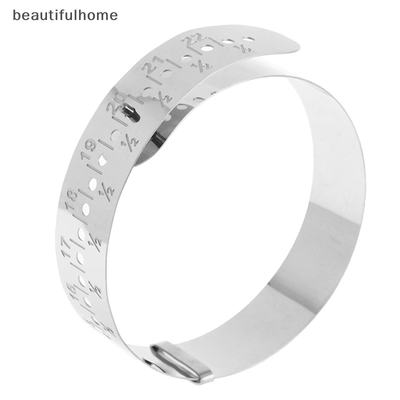 {beautifulhome} Alat Ukur Gelang Tangan Stainless Steel Bangle Sizer Gauge Adjustable.