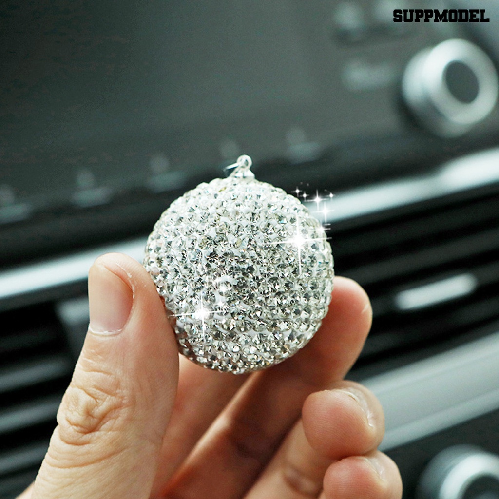 [SM] Liontin Mobil Berlian Imitasi Mengkilap Halus Tahan Aus Serbaguna Hias Eye-catching Bola Kristal Imitasi Mobil Pendant Car Decoration
