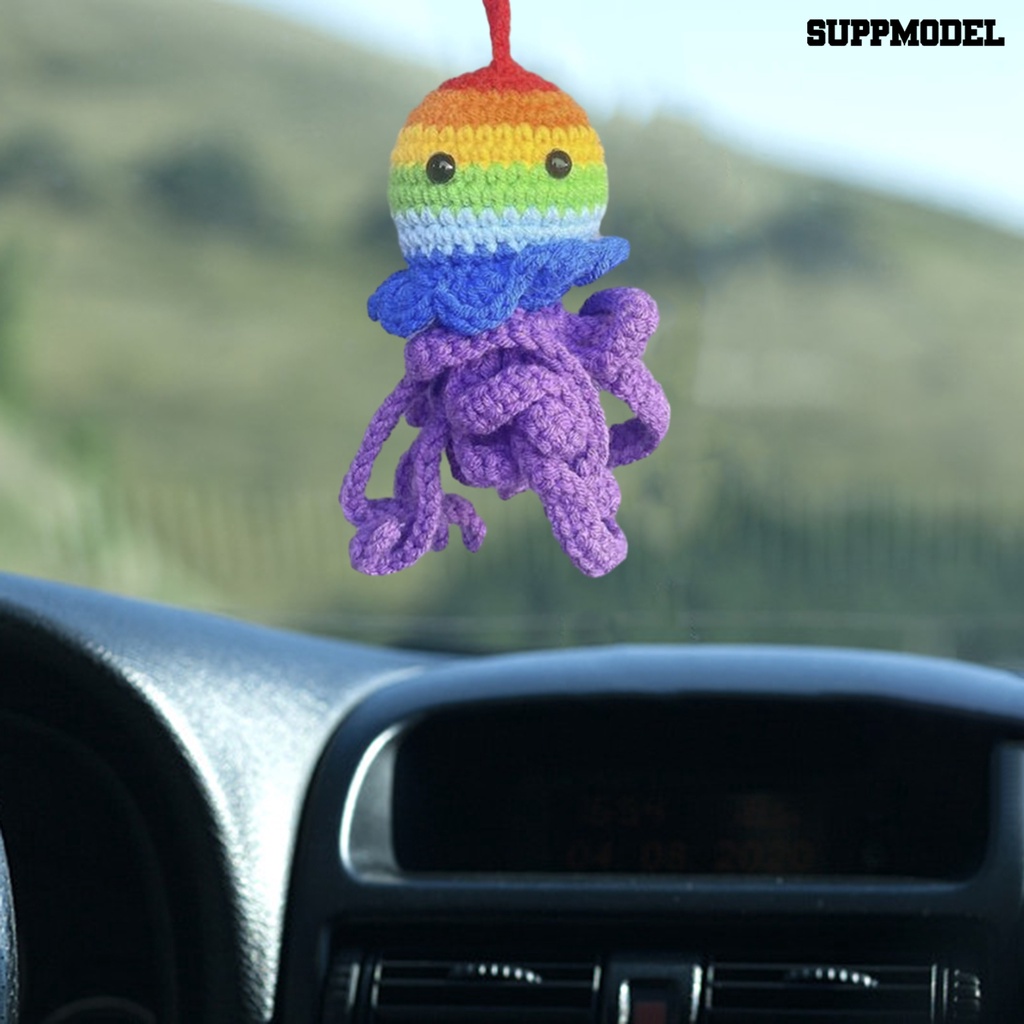 [SM] Gantungan Mobil Gurita Lucu Multi-Warna Handmade Crochet Hewan Laut Mobil Spion Gantung Gurita Hiasan Dekorasi Aksesoris Mobil