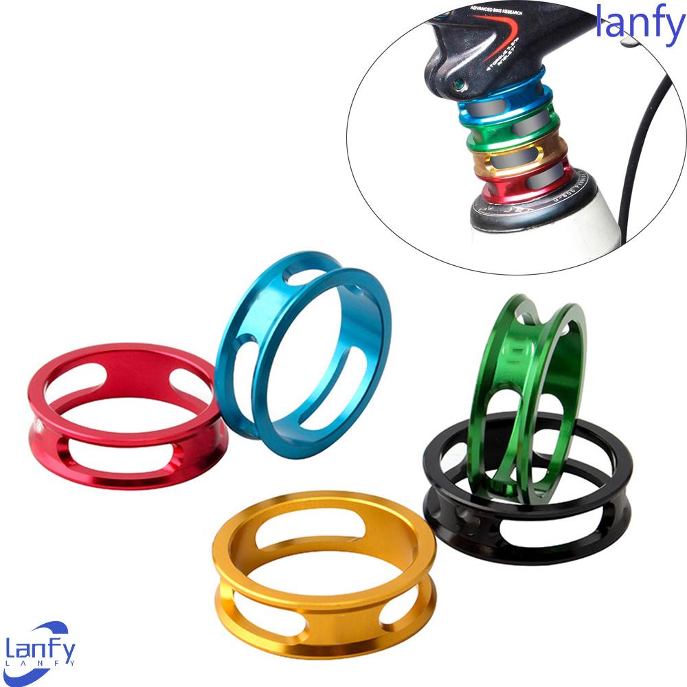 Lanfy Headset Sepeda Spacer 4 Pcs MTB Sepeda Headset Ring 28.6MM Aluminium Alloy Aksesoris Bersepeda Gasket