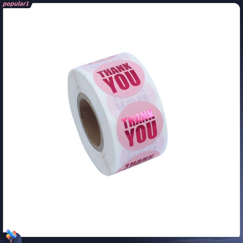 Populer Stiker Pesta Bentuk Bulat Label Pink Roll