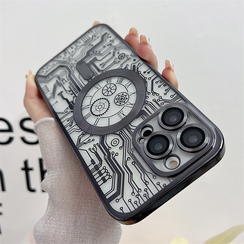 IPHONE Pcb Electroplating Magnetic Suction Wireless Charging Phone Case Iphone14 13 12 11 Pro Max14 Plus Sarung Casing Shockproof