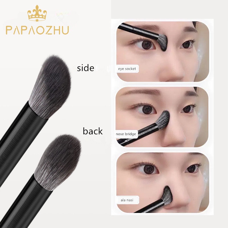 Papaozhu Sikat Kontur Hidung Siku Nose Shadow Mini Concealer Blending Brushes Untuk Lingkaran Hitam Wajah Alis Mata Bengkak Foundation Alat Makeup