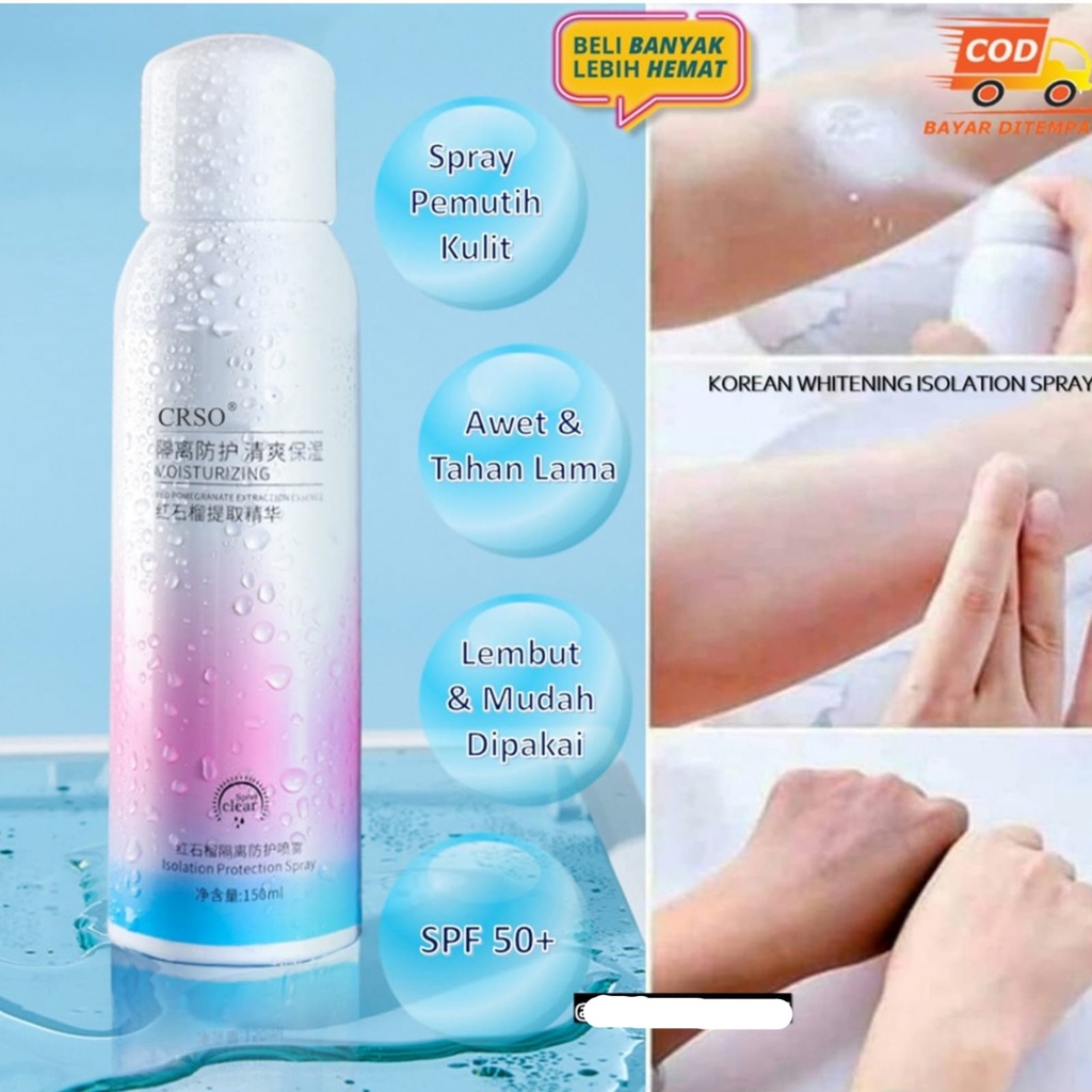 QS CRSO Sunscreen Whitening Spray Pemutih Kulit Seluruh Tubuh 150 ml ORIGINAL Moisturizing Protectio
