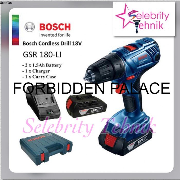 Dijual Cordless Drill Bosch GSR 180-Li Bor Baterai Bosch OPM326