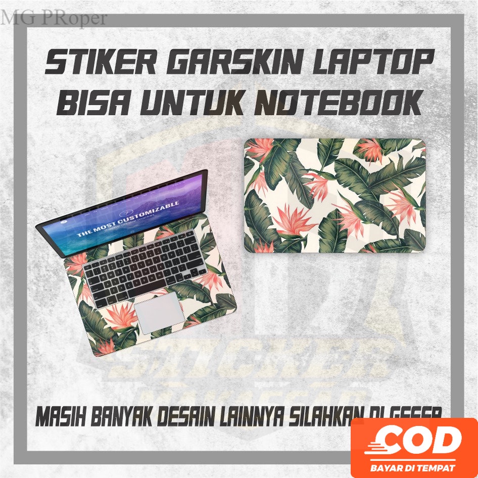 Stiker stiker laptop aesthetic Garskin Laptop Lenovo Notebook Motif Bunga dan Daun Terbaru Multigraf