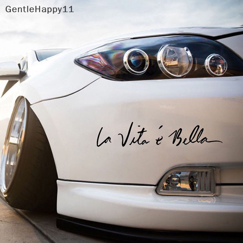 Gentlehappy Fashion Stiker Mobil Styling Quote Decal Cantik life La Vita e bella id