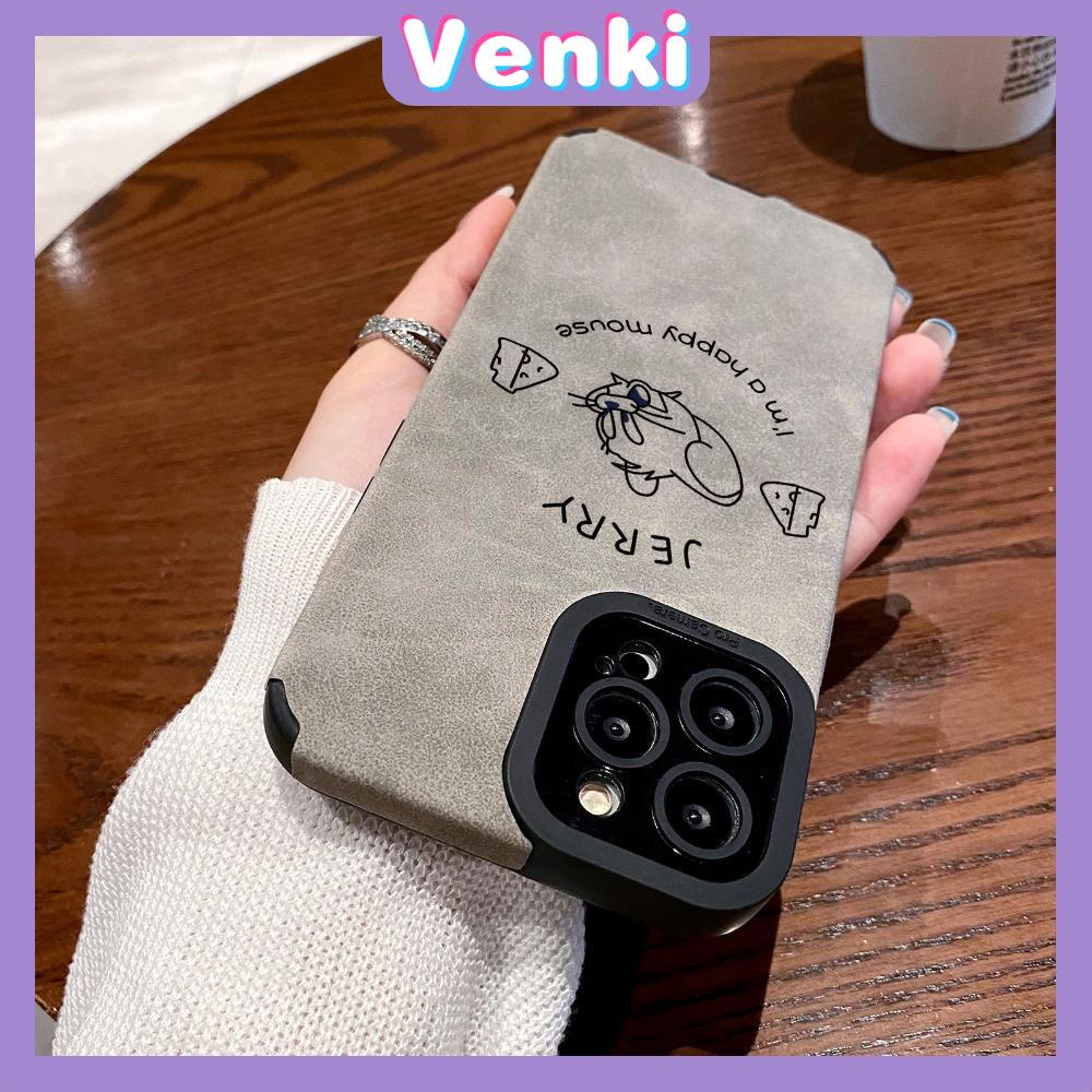 VENKI - Untuk iPhone 11 Case Leather Pupil Suede Case Soft Shockproof Phone Case Perlindungan Kamera Kartun Lucu Kompatibel dengan iPhone 14 13 Pro max 12 Pro max xr xs 7Plus 8Plus