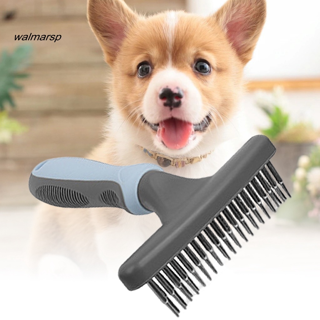 Walmarsp Sikat Hewan Peliharaan Halus Baris Ganda Hemat Tenaga Kerja Hewan Peliharaan Kucing Anjing Rambut Panjang Grooming Sisir Perlengkapan Hewan Peliharaan