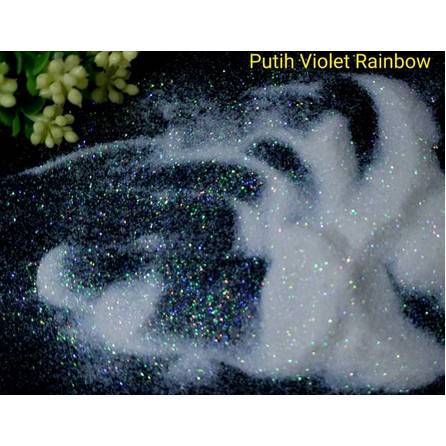 Glitter finishing dan shimmer hena putih violet rainbow Refill 15cc / 20cc