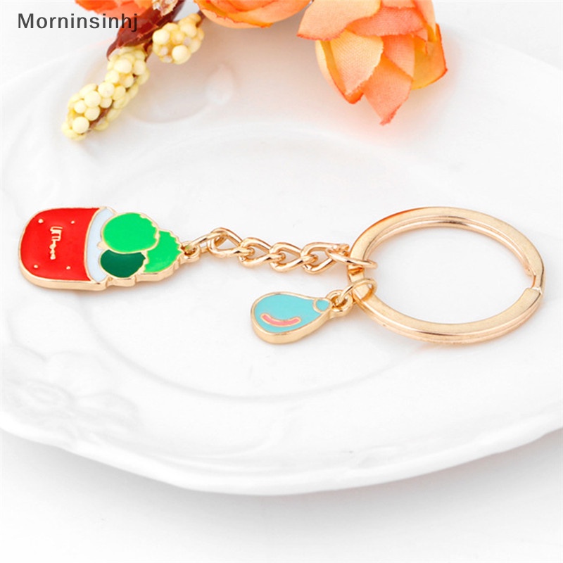 Mornin Enamel Motif Kaktus Key Ring Dompet Gantungan Kunci Liontin Aksesoris id