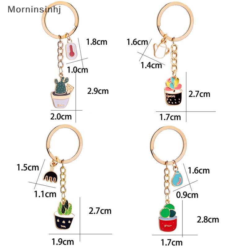 Mornin Enamel Motif Kaktus Key Ring Dompet Gantungan Kunci Liontin Aksesoris id