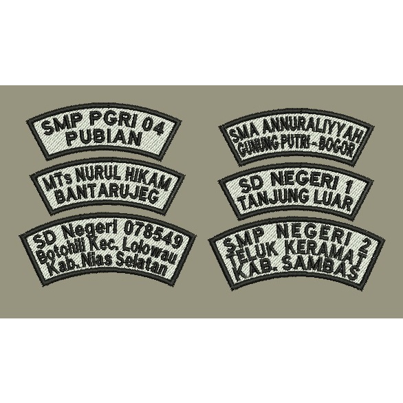 Bordir Badge Lokasi Sekolah bordir (custome)bisa pesan satuan