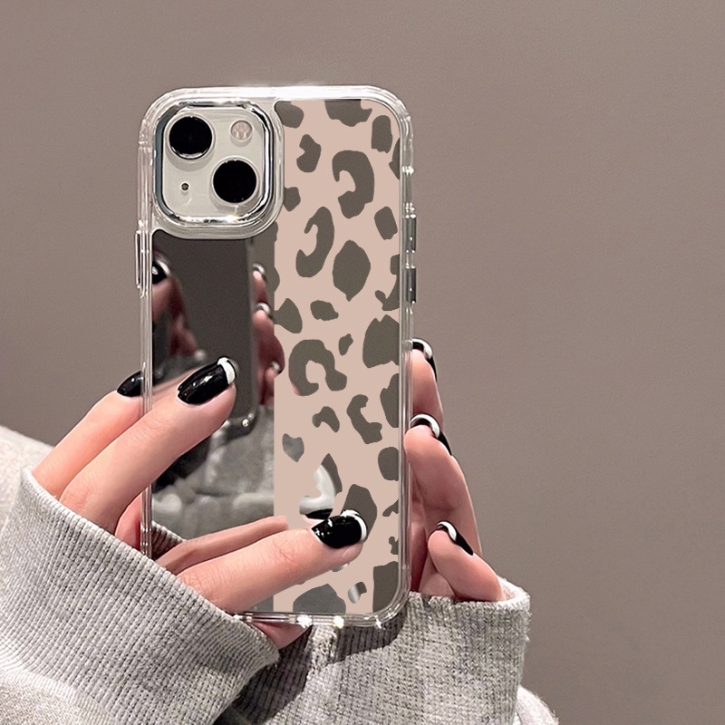 IPHONE Half Art Painting Mirror Phone Case Kompatibel Untuk Iphone11 12 13 14 12Pro 13Pro 14Pro Pro Max XR X XS Max Electroplating Tombol Perlindungan Mirror Cover