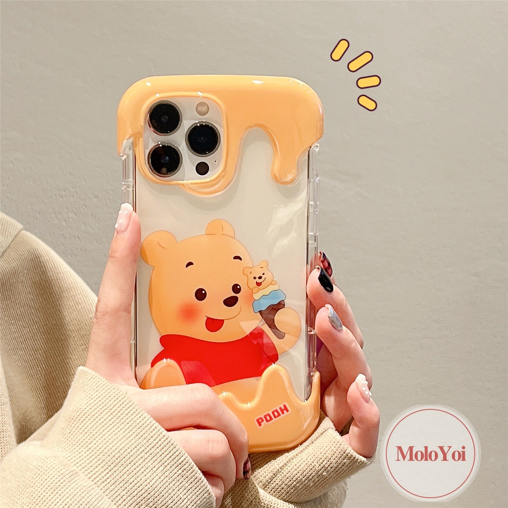 IPHONE Permen 3D Ice Cream Case Kompatibel Untuk Iphone11 7Plus XR 14 13 12 Pro Max X 7 8 Plus XS Max Indah Kartun Beruang Lucu Kelinci Lembut Tpu Cover