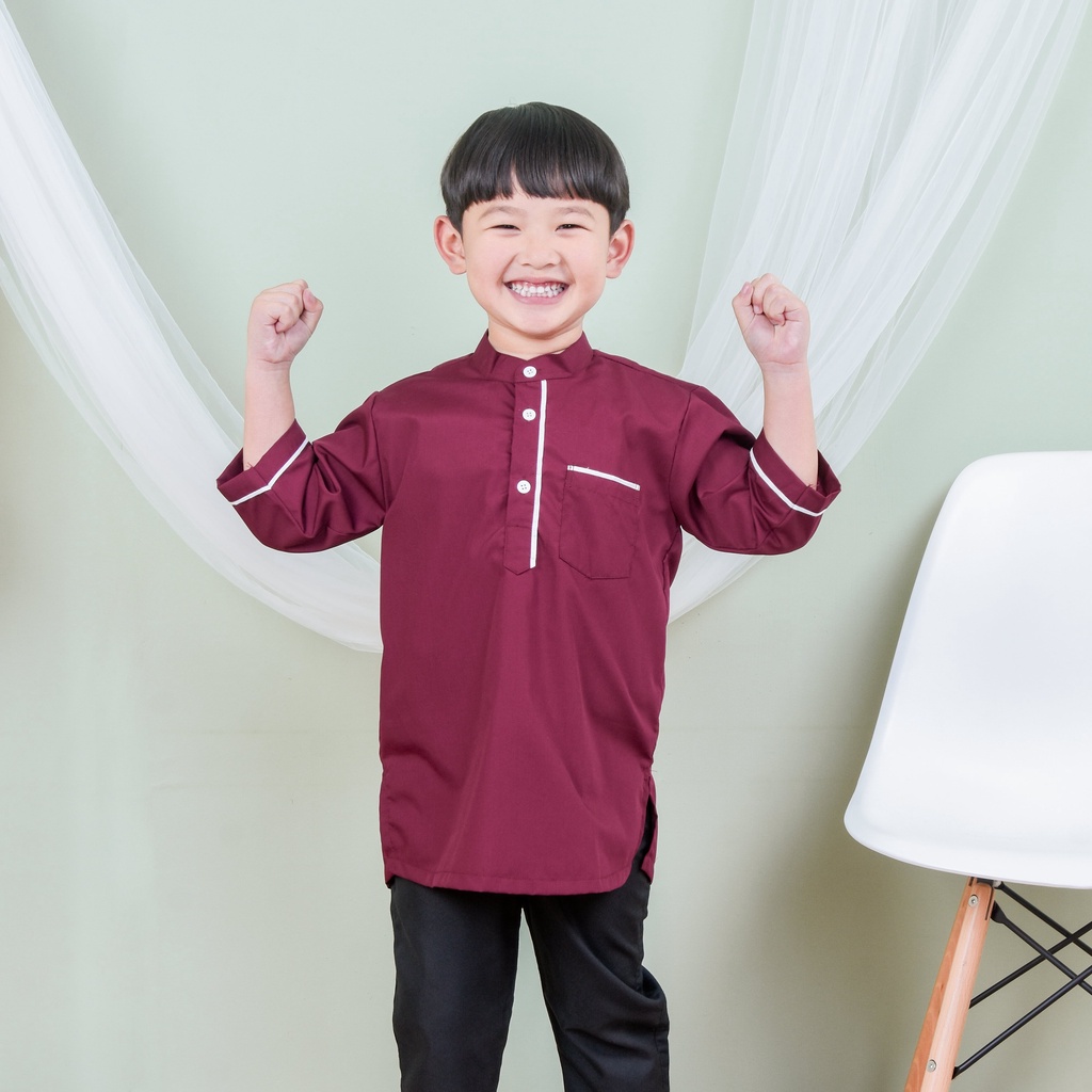 Baju Koko Anak 8-14 Tahun  Lengan 3/4 Qomishu