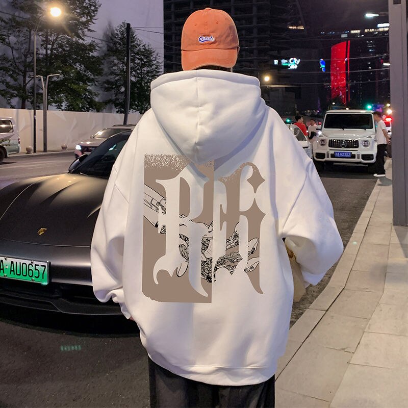 Bisa COD Hoodie RH Gaya Amerika Plus Beludru Berat Pullover Hoodie Pria Musim Gugur Musim Dingin Pasangan Hip Hop Kaus Unisex Trendy