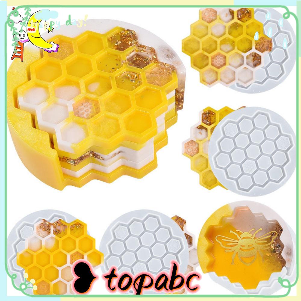 TOP Honeycomb Cup Coaster Casting Table Coaster Penyimpanan Cetakan Silikon DIY Craft