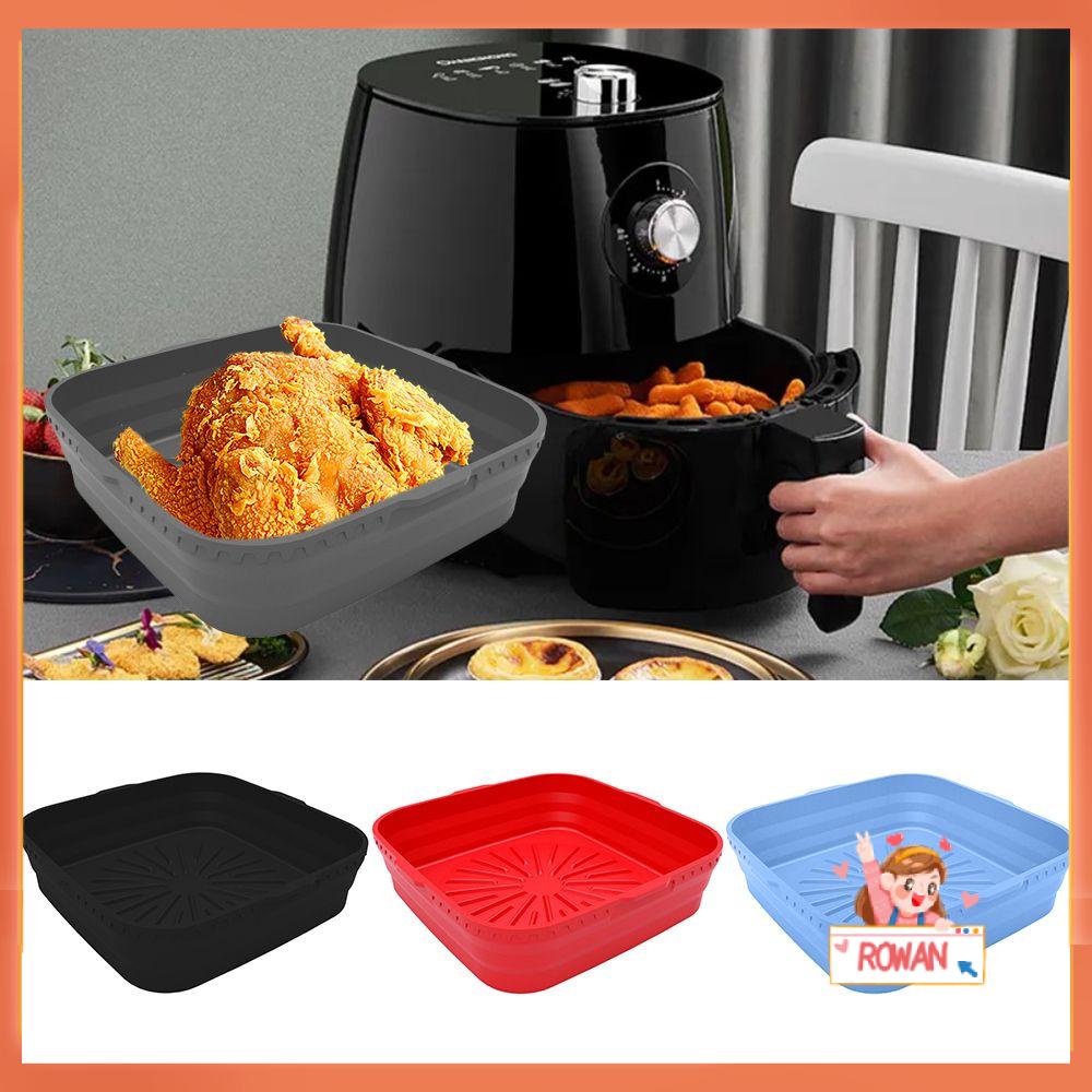 R-FLOWER Panci Silikon Persegi Lipat Lembut Reusable Pizza Plate AirFryer Aksesoris Baking Basket