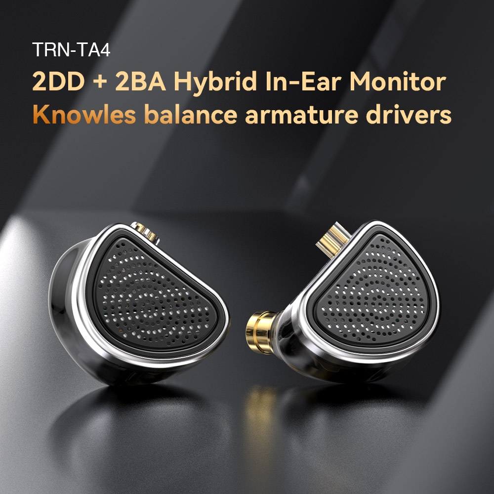 Trn TA4 2BA +2DD Knowles Hybrid in-Ear Earphone Headphone HiFi Bass Suara Daya Serap Tinggi Untuk Smartphone PC