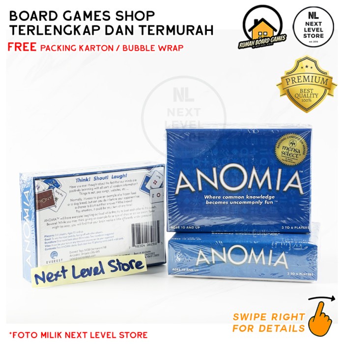 Anomia Card Game Board Games Family Party Edukasi Permainan Kartu