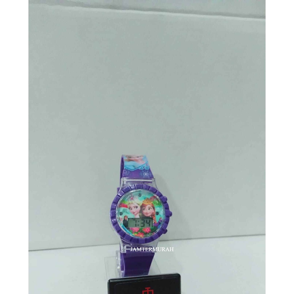 JAM TANGAN ANAK PEREMPUAN DIGITAL MUSIK LAMPU KARAKTER FROZEN 845