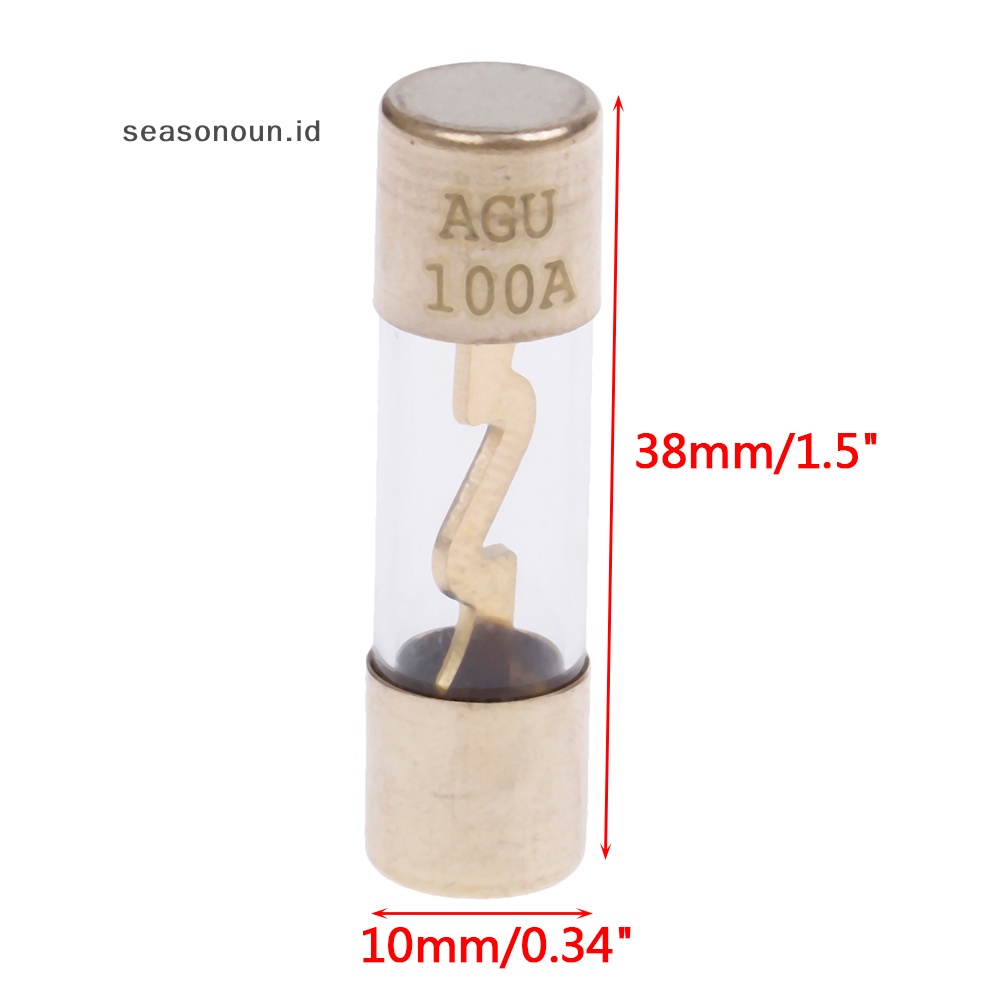 Paket sekring alfin kaca lapis emas alfineasonoun 5kubik amplifier audio mobil 50/60/70/80/100 batre .
