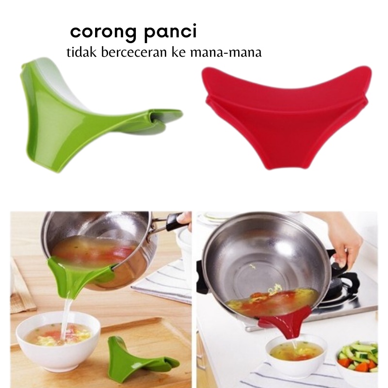 GOS C107 -  Corong Panci Silikon Tuang Kuah Anti Tumpah / Corong Silikon Wajan Panci Anti Panas