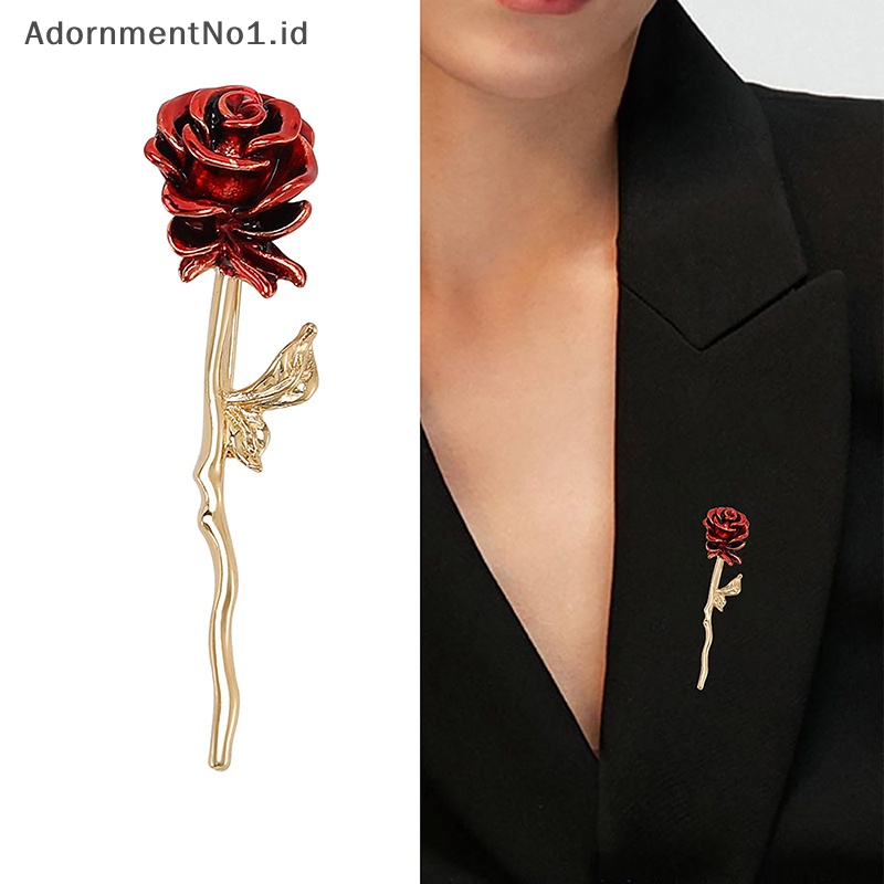 [AdornmentNo1] Sederhana mawar bros elegan kreatif korsase Fashion bros Pin cahaya perhiasan gaun aksesoris untuk wanita hadiah pesta