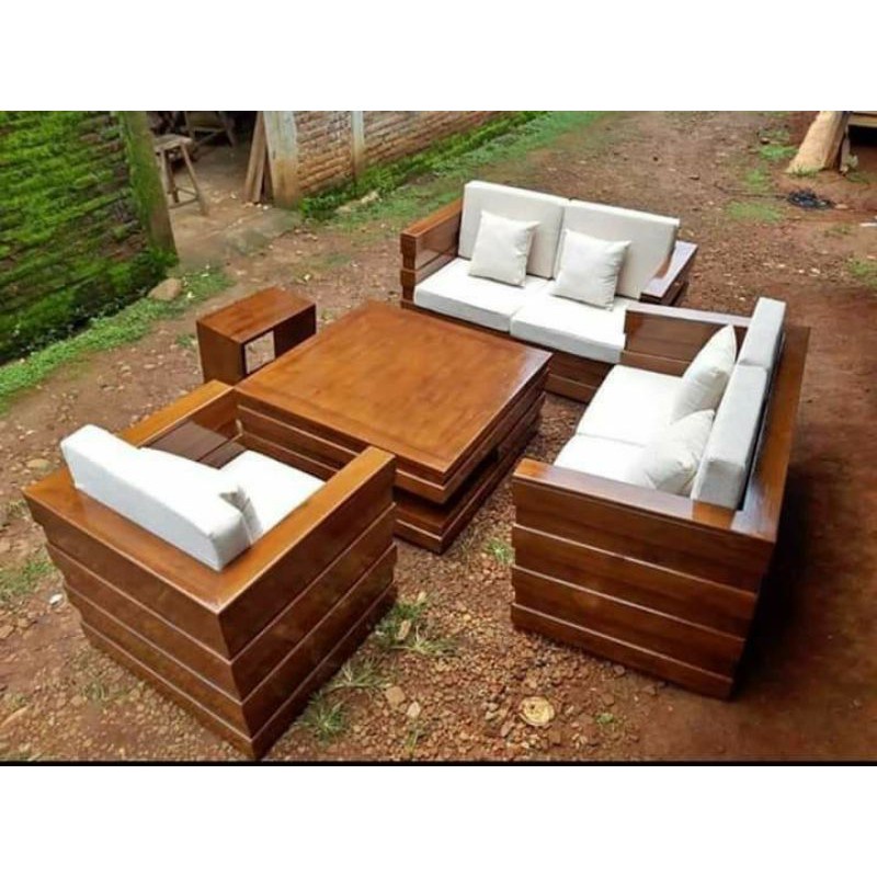 Kursi Tamu Minimalis Model Box | Kursi Bahan Kayu Jati | Furniture Jepara