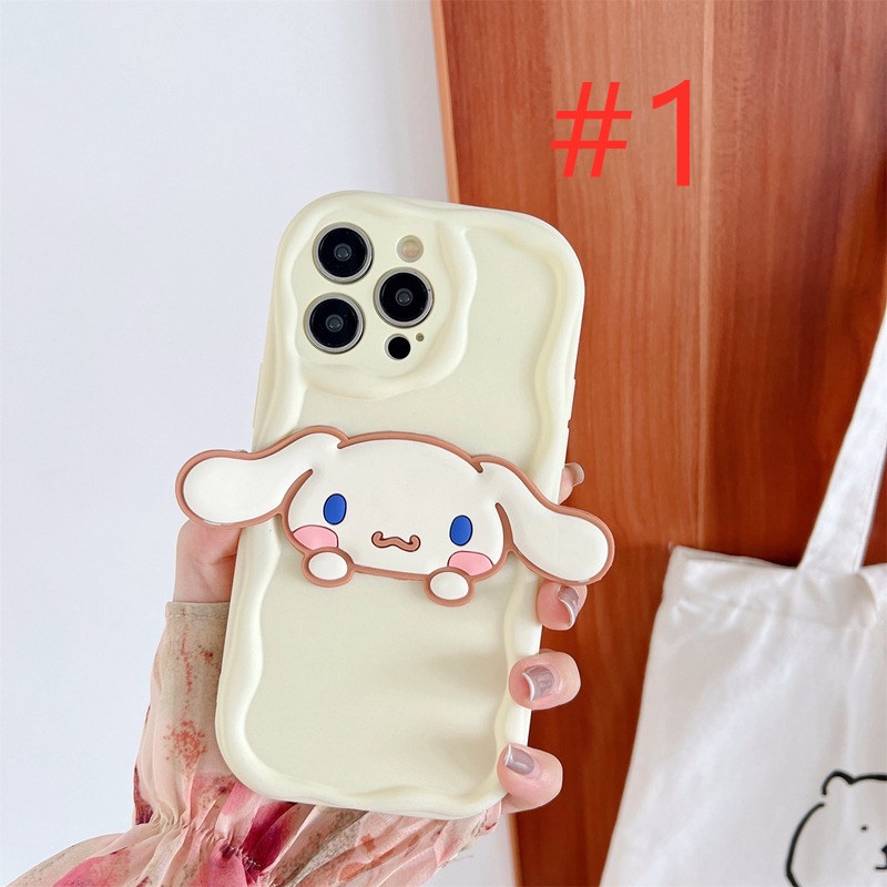 Macaron Yellow Wave Cinnamoroll Soft Silicon Case HP iP iPhone 6 6S 7 8 14 + Plus SE 2020 2022 X XS XR 11 12 13 Pro Max Girl Woman Casing