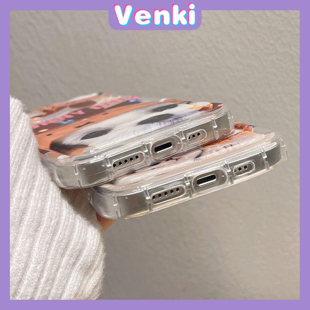 VENKI - Untuk iPhone 11 Case Bening Lembut TPU Case Airbag Shockproof Perlindungan Kamera Anak Kucing Lucu Kompatibel dengan iPhone 14 13 Pro Max iPhone 12 Pro Max XR XS 7Plus 8Plus