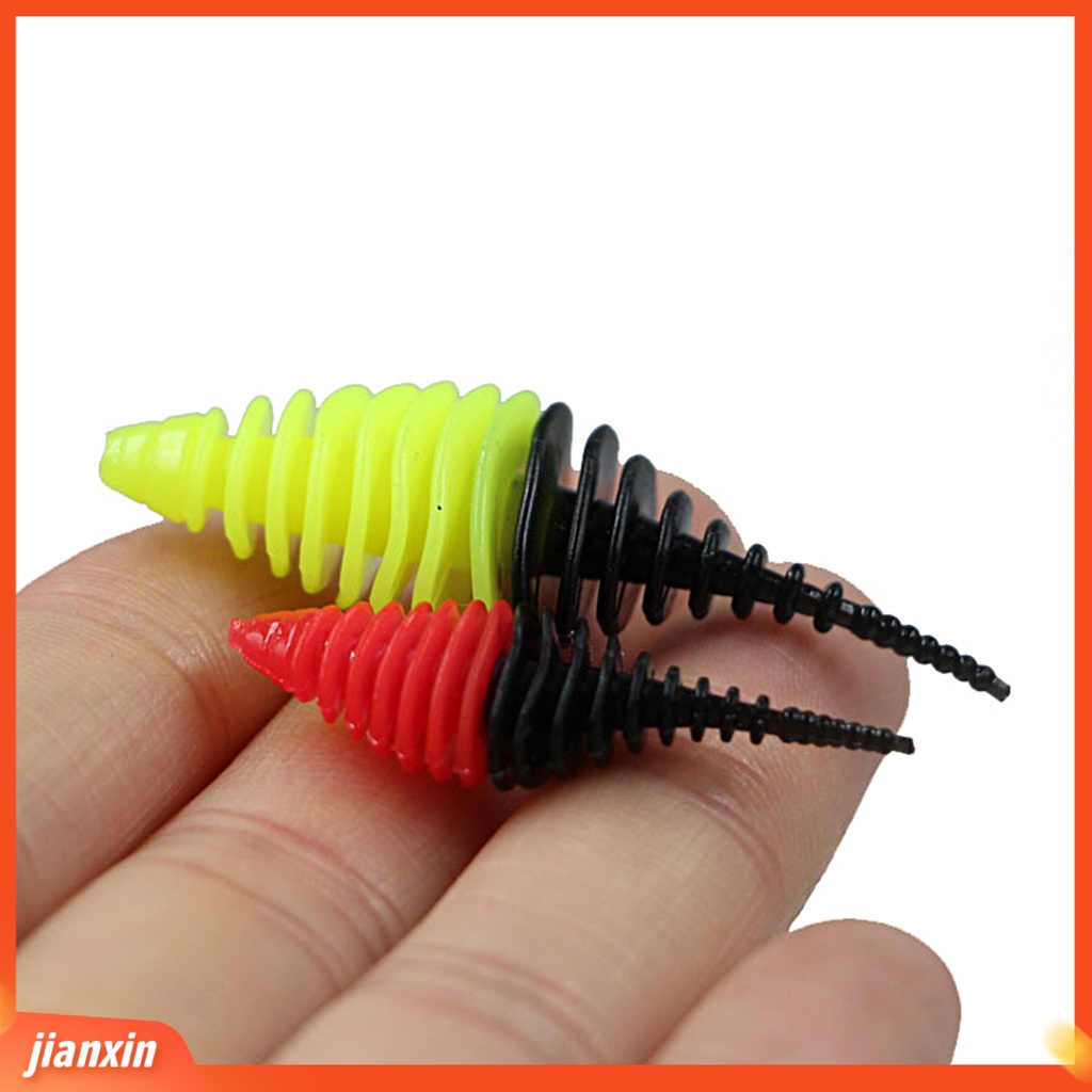 (In Stock) 3.5cm /4.5cm Umpan Pancing Botol Simulasi Warna Cerah Tahan Sobek Two-tone Ketangguhan Yang Baik Universal Lembut PVC Trout Memancing Buatan Cacing Swimbait Memancing Perlengkapan Memancing