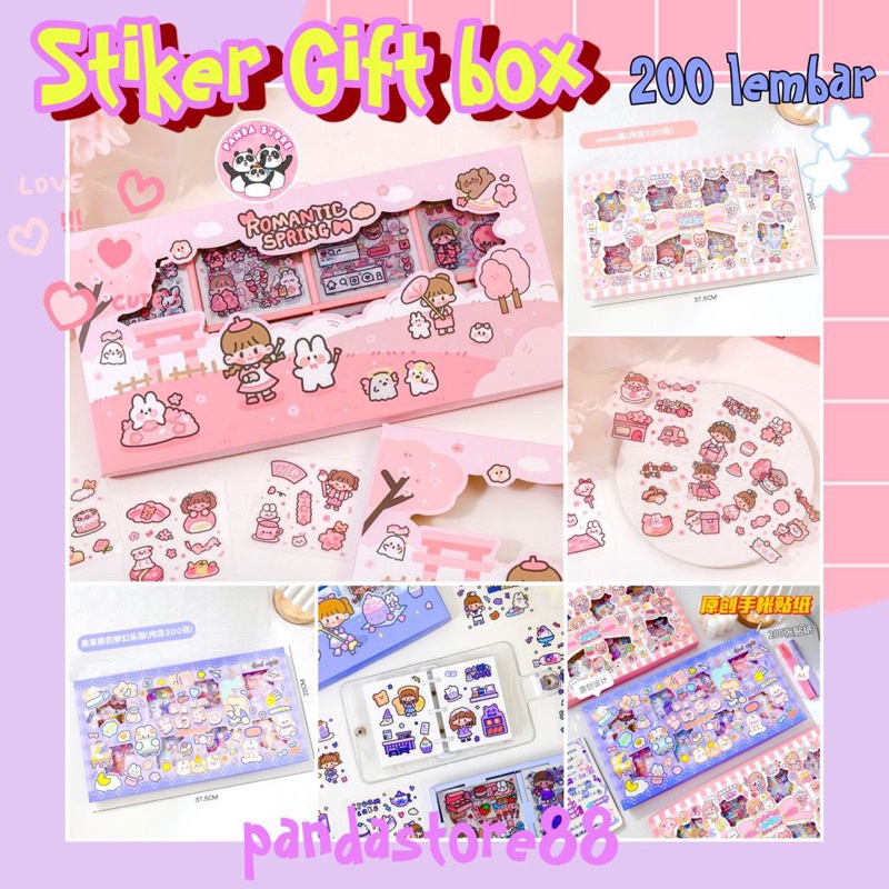

Stiker Gift Box Korea aesthetic 200lembar Premium Quality