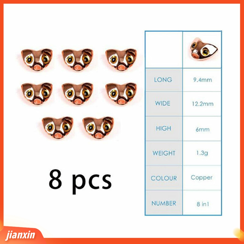 (In Stock) 18Pcs /Set 7.3mm /12mm Umpan Pancing Lalat 3D Mata Pengerjaan Yang Sangat Baik Anti Karat Kekerasan Tinggi Kepala Tengkorak Ikan Untuk Streamer Lalat