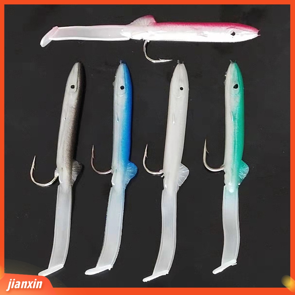 (In Stock) 5Pcs /Pack 12cm /4.2g PVC Fishing Lure Umpan Belut Buatan Tahan Benturan Ringan Untuk Memancing Di Laut