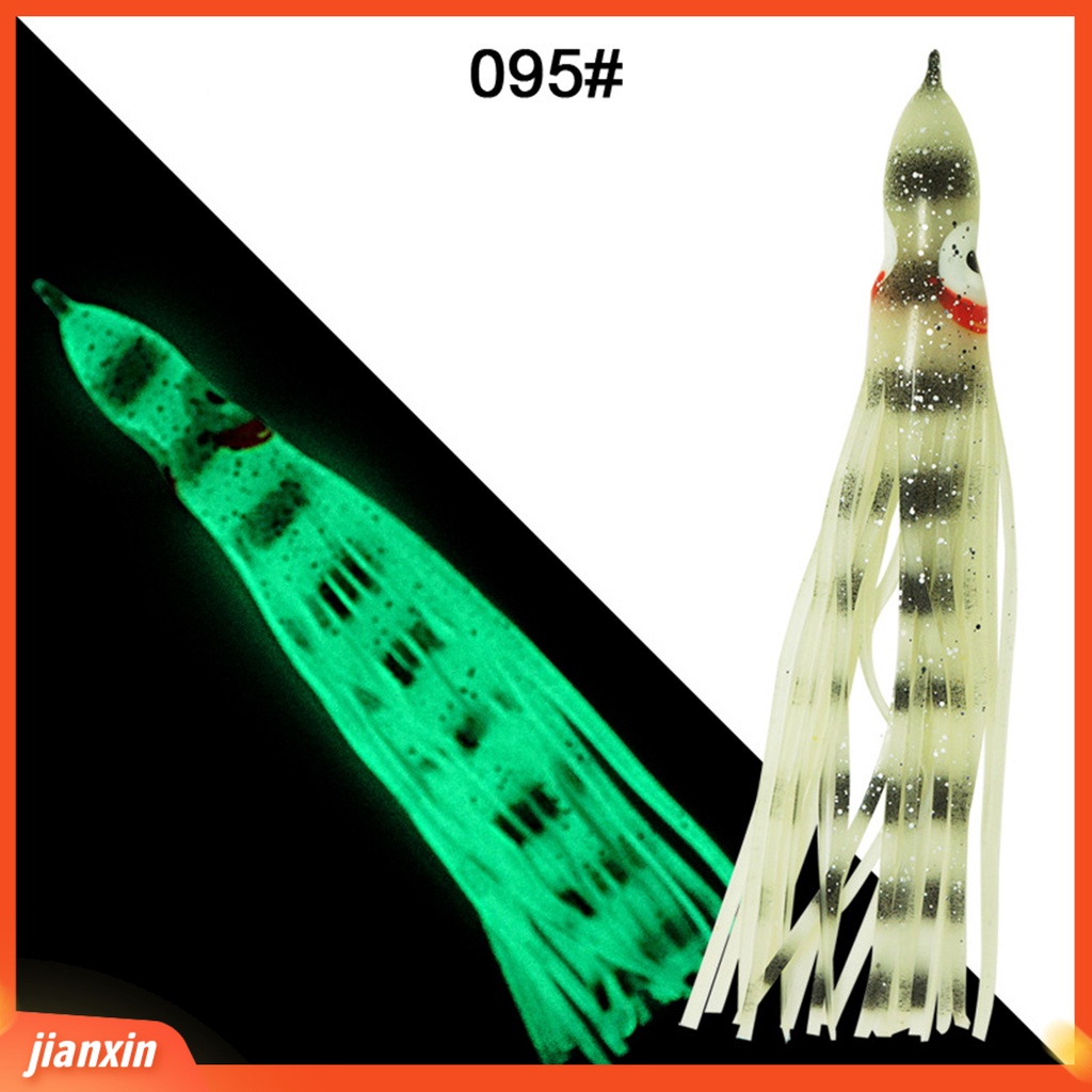 (In Stock) 5Pcs/Set 9cm Bercahaya Lembut Berbentuk Gurita Umpan Palsu Faux Lure Fishing Tackle