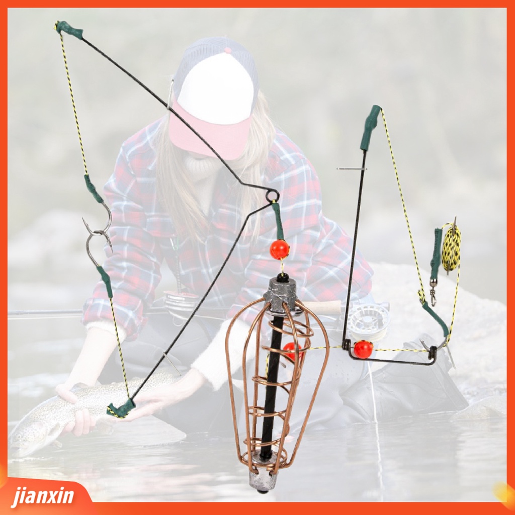 (In Stock) Fishing Lure Cage Keranjang Umpan Pancing Tembaga Anti Korosi Portabel Dengan Kait Garis Untuk Memancing
