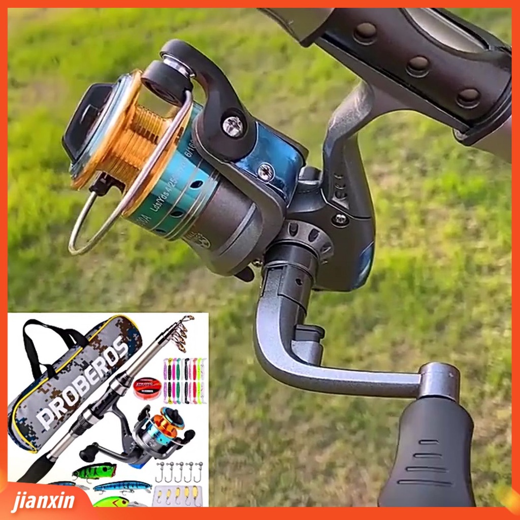 (In Stock) Fishing Tackle Kit Casting Rod Multiuse Serat Karbon Pancing Lure Bag Hooks Set Lengkap Untuk Outdoor
