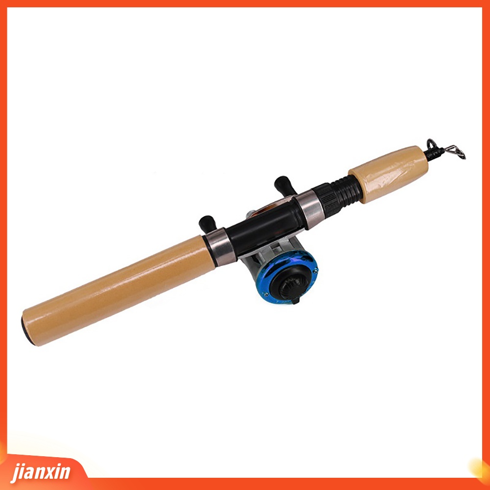 (In Stock) Portable Winter Retractable Ice Fishing Pole Rod Garis Gulungan Berputar Combo Set