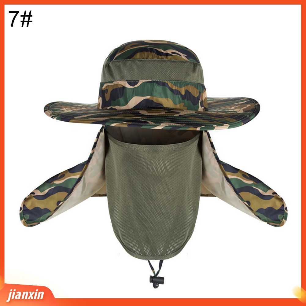 (In Stock) Unisex Matahari UV Protectiom Mesh Bucket Hat Detachable Neck Face Flap Boonie Hat