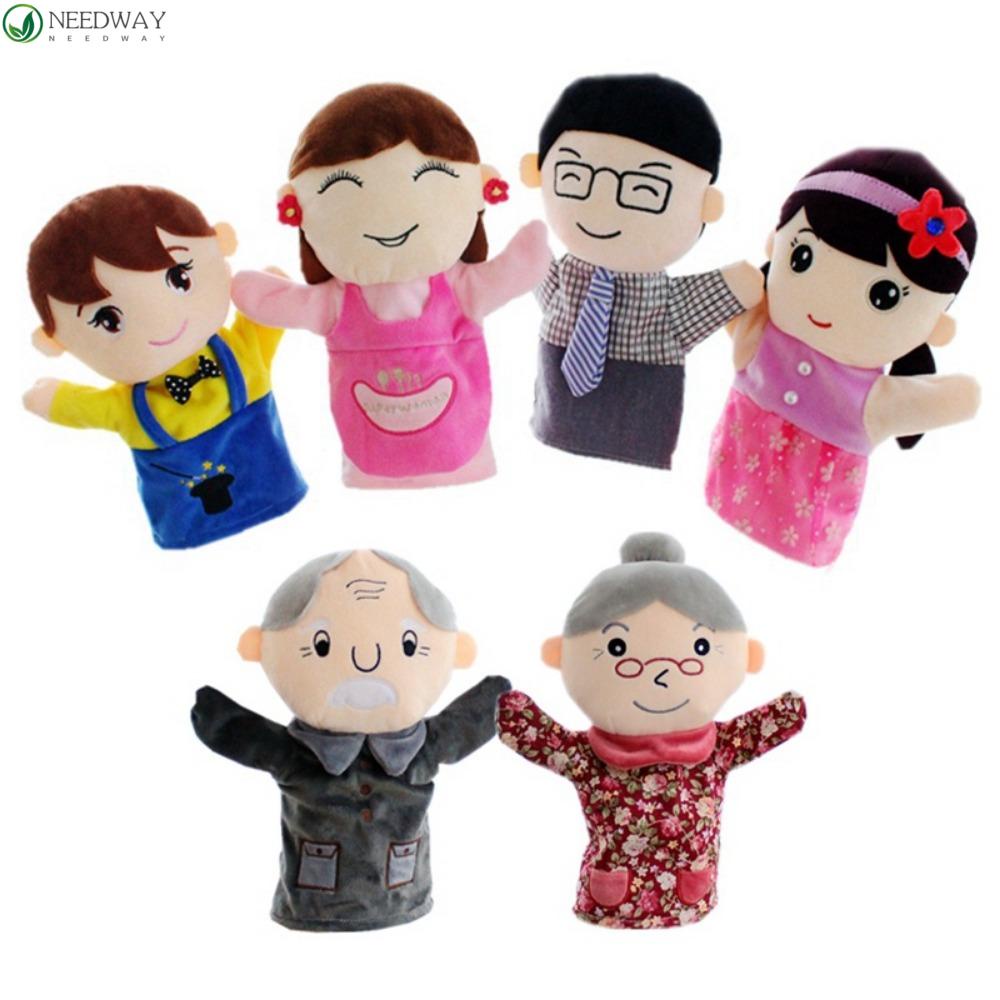 NEEDWAY Boneka Jari Keluarga Feisty Mainan Lembut Boneka Jari Boneka Kain Edukasi Anak Perempuan Anak Familys Hand Puppets