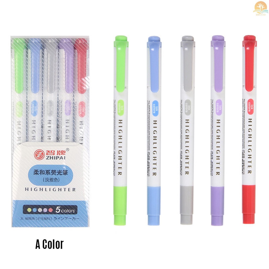 In Stock 5warna Dual Tip Stabilo Pulpen Pahat Lebar Dan Tips Halus Spidol Untuk Siswa Sekolah Kantor Perlengkapan Rumah