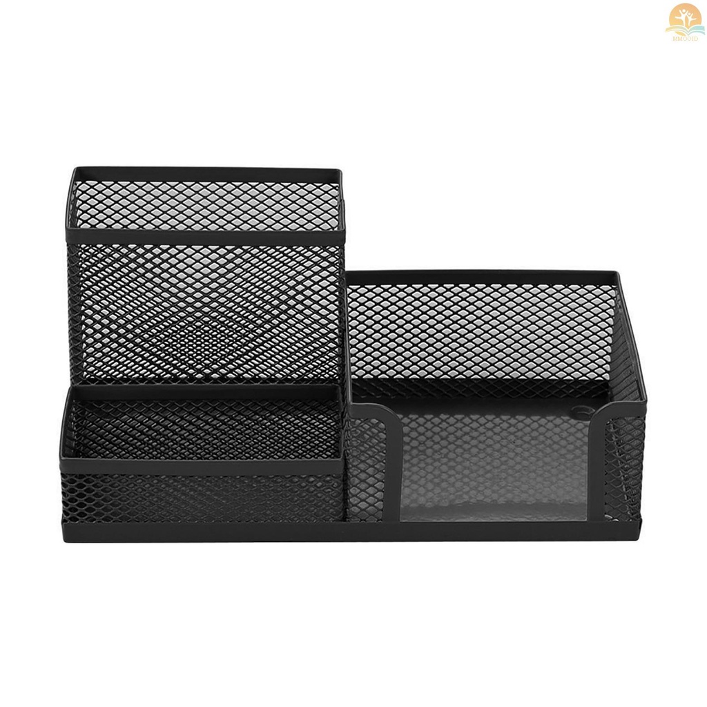 In Stock 3storage Multifungsi Organizer Meja Mesh Metal Tempat Pulpen Penyimpanan Wadah Alat Tulis Untuk Rumah Kantor