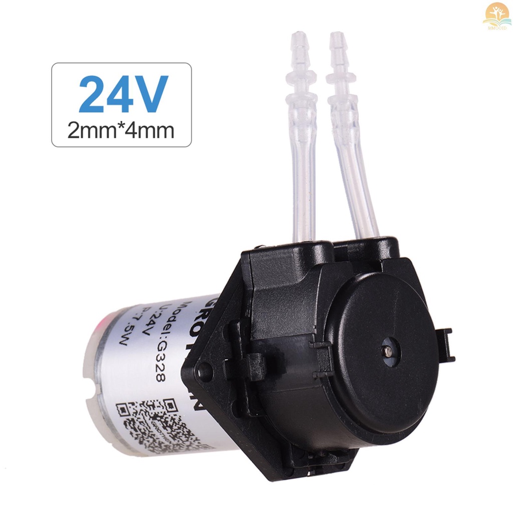 In Stock GROTHEN DC 24V Dosing Pump Pompa Peristaltik Pompa Cairan Air Mini Kepala Tabung Peristaltik Fungsi Self-Priming Untuk Akuarium Lab Kimia Analisa Dosing Additive, Pa Pipih