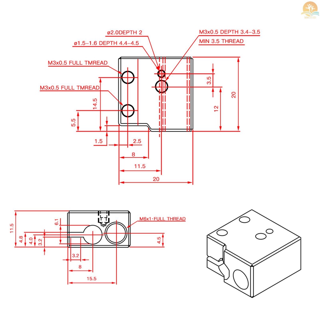 In Stock Extruder Kit Dengan Nozel Volcano Lengan Silikon Aluminium Blok Handle Thermistor Tenggorokan Tabung Jarum Kompatibel Dengan Artileri Sidewinder X1 Genius 3D Printer