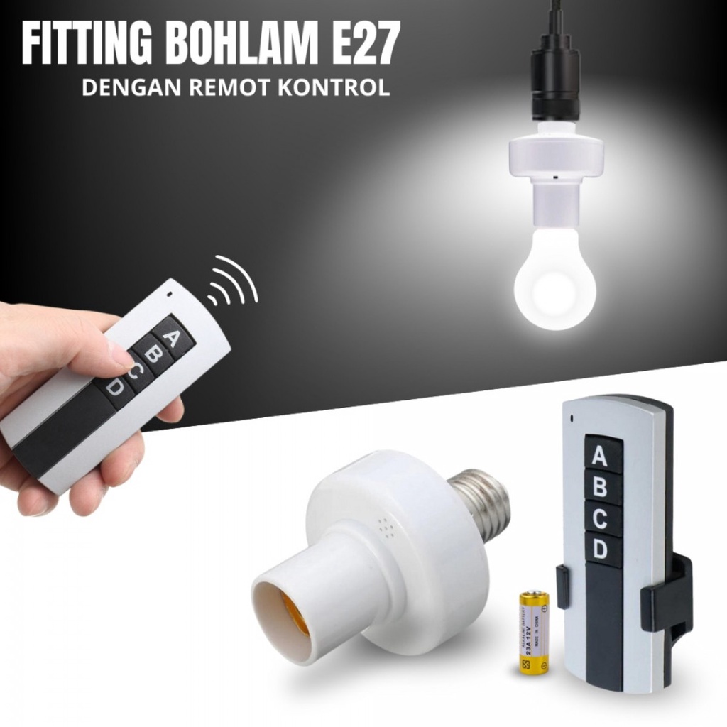 Fitting Lampu Bohlam dengan Remot Kontrol 220V E27 - GNZ68