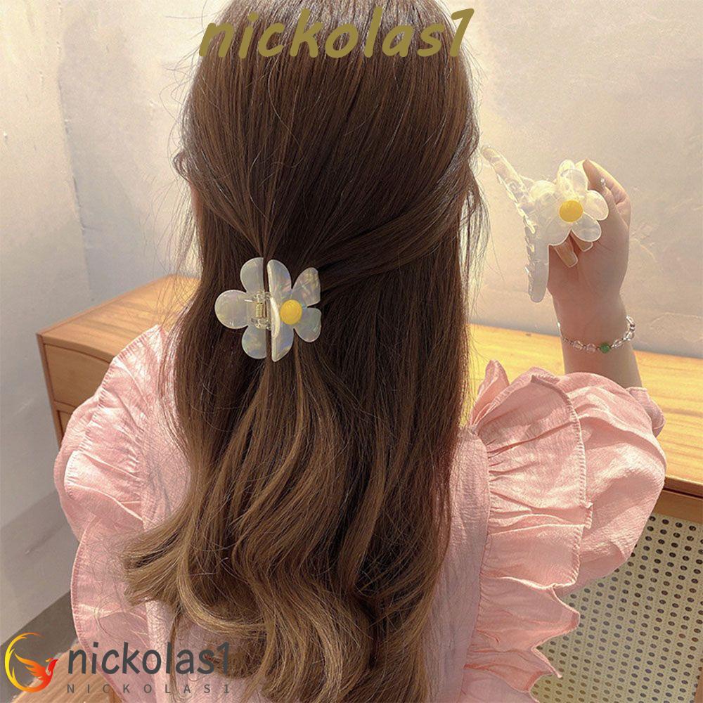 NICKOLAS1 Flower Hair Claw Jepit Rambut Fashion Wanita Asam Asetat Hiasan Kepala Gadis Gaya Korea Hair Clip