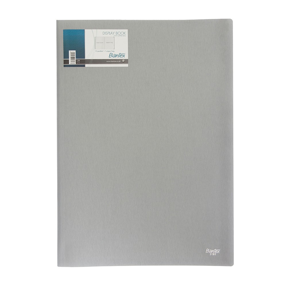 

[Artomas] Bantex Display Book & Zipper Bag Folio (10 pockets) Silver 3181 17